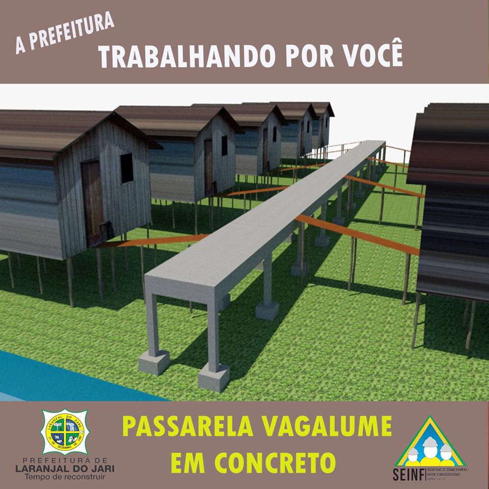 Maquete eletrônica da passarela vagalume (em Concreto).